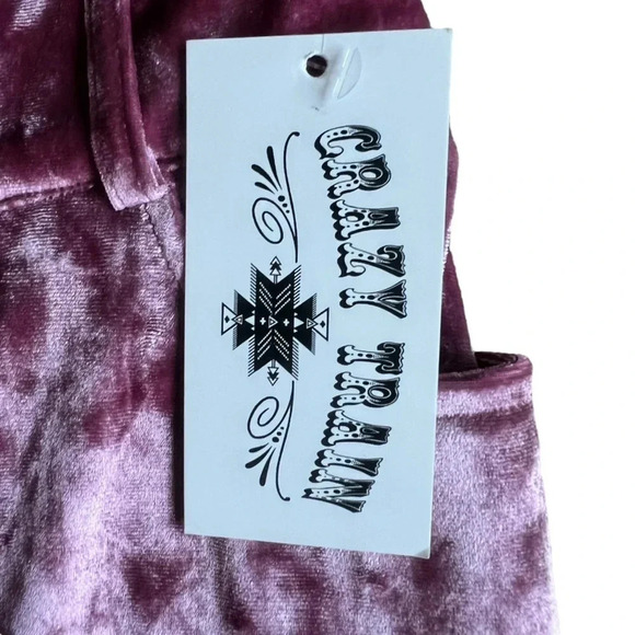 NWT Crazy Train pink velvet fringe shorts with belt loops size XXL - Picture 4 of 9
